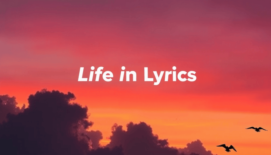 Life in Lyrics — sunset sky with clouds and birds